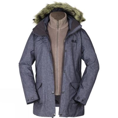 Parka Jack Wolfskin Ashford 3-in-1 Mujer - Gris - Chile BYL201836